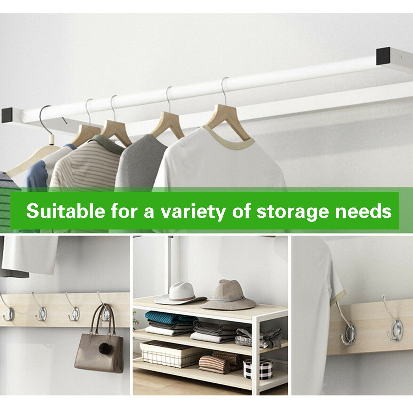 Vintage Coat Rack Hat and Coat Stand with Hooks Storage Shelves Hall Tree 170cm