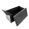 2 SEATER DOUBLE LARGE FOLDING STORAGE FAUX LEATHER OTTOMAN POUFFE SEAT STOOL BOX