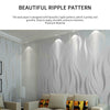 Modern 3D Crescent Wave Stripes Embossed Non-woven Flocking Wallpaper Grey 10M