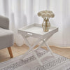 Folding Tray Table Wooden Sofa Side End Coffee Table Butler Serving Tray White