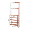 Large Wooden 5 Tiers Hat Coat Stand Clothes Shoe Rack Hanger Hooks Shelf Storage