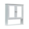 Bathroom Cabinet Storage Cupboard with Mirror Wooden Shelves White Wall Mounted