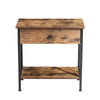 Rustic Side Table Storage Cabinet with Drawer & Shelf LivingRoom Office Decor UK