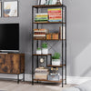 Bookcase 5-Tier Bookshelf Freestanding Shelving Unit Industrial Storage Rack