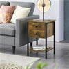 Bedside Table with 2 Drawers and 1 Open Shelf , Storage End Table for Bedroom