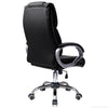 Ergonomic High Back Black Office Chair Gas Lift Swivel PU Leather Chrome Base