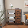 Fabric Chest Of Drawers with Shelves Industrial 4 Drawer Dresser Organizer Brown
