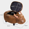 Animal Storage Ottoman Foot Rest Stool Padded Seat Upholstered Ride-on Ottomans