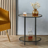 Oval Brass Finish Side Table Living Room Storage Display Furniture