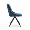 LUNA MODERN FABRIC DINING CHAIR PADDED SEAT w ARMS METAL LEG KITCHEN SET 6