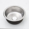 Round Kitchen Sink Stainless Steel 430mm Single Bowl With Waste Plumbing Kit