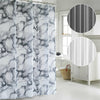Plain Grey Shower Curtain With Free Hooks New Waterproof Fabric Bathroom Curtain