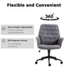 Office Chair Task Adjustable Height Mid Back Armrest Tilt Linen Grey