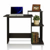 Home Office Wooden Study Desk with 3 Shelves - Brown and Black Finish