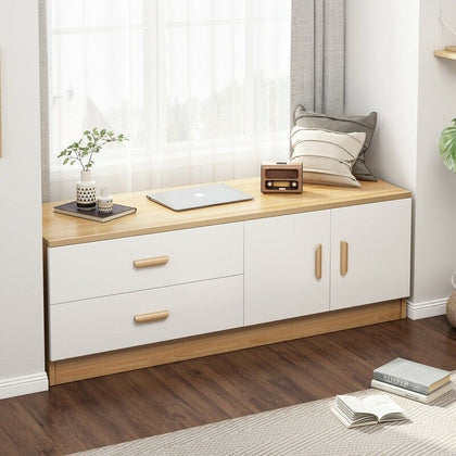 Modern Storage Cabinet Cupboard Bookcase Display Unit with 2 Drawers 2 Doors UK