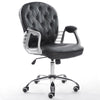 Computer Chair Leather Diamond Button Back Adjustable Swivel Study Armchair Home