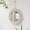 Wall Hanging Mirror Macrame Cotton Ropes Woven Boho Sunburst Tapestry Home Decor