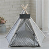 Dog Kennel House Foldable Pet Tent Pyramid Cat Puppy Kitten Shelter Playpen Grey