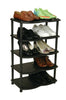 SHOE RACK Stand Storage Organiser Compact SPACE SAVE Shelf Plastic Black 5 Tier
