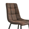 2 Pcs Brown Faux Leather/PU/ Velvet Dining Chairs Lint Chair Padded Dining Room