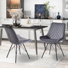 SET OF 2 PLUSH VELVET PADDED DINING CHAIRS KITCHEN CHAIRS HOME & RESTAURANT GREY