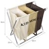 Clothes Basket Wash Hamper Bin Aluminium Folding Grids Dirty Storage Bag Laundry