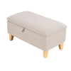LINEN STORAGE OTTOMAN POUFFE SEAT FOOT STOOL HOME STORAGE BENCH BOX WOODEN LEGS