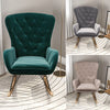 Wing Back Rocking Chair Tufted Upholstered Velvet Accent Nursery Rocker Chairs