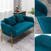 Peacock Blue-Green Velvet Sofa Set Small 1/2 Seater Loveseat Settee Armchair NEW