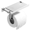 Stainless Steel Toilet Paper Roll Holder w/ Phone Storage Shelf Wall Mounted UK