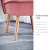 Velvet Accent Chair w Foam Padding Curved Back Wood Legs for Home & Office Pink