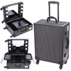 Portable Beauty Makeup Case Rolling Trolley Box Travel Workstation Lights Mirror