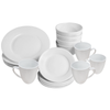 16 Piece White Dinner Set Plates Bowls and Cups Porcelain Dinnerware Set