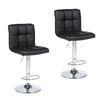 2PCS Adjustable Height Bar Stools PU Leather Swivel Gas-Lift Barstools Chair