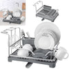 Extendable PLATE DISH CUTLERY CUP DRAINER DRAINING RACK DRIP TRAY PLATES HOLDER