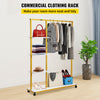 Garment Rack Clothes Rack Clothes Organizer w/ 3 Side Shelves & Wheels