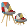 1 x Dining Chair Retro Kitchen Chair Patchwork Linen Dining Chair Multicolored2