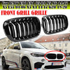 For BMW F15/F16 X5 X6 2014-17 Kidney Grille Grill Gloss Black Double Slat M Look