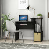 Black Wood Effect Computer Desk with Shelves and Storage Bin