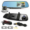 4.3'' DUAL LEN CAR DVR DASH CAM 1080P HD FRONT REAR MIRROR CAMERA VIDEO RECORDER