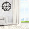 80cm Extra Large Silent Wall Clock Roman Numeral Round Face Black Outdoor Garden
