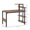 Industrial Writing Table Rustic Office Metal Computer Desk Shelf Shelves Storage