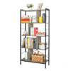 5-Tier Bookshelf Industrial Bookcase Display Metal Frame Storage Ladder Shelf
