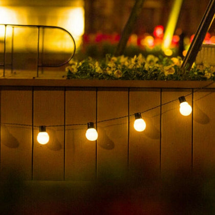Solar Retro Ball String Lights Outdoor Garden LED Festoon Party Globe Bulb Light