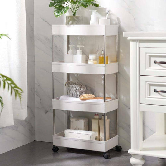 Slim Slide Out Kitchen Trolley Rack Holder Storage Shelf Organiser Mobile Stand