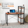 White Computer Desk with Shelves Laptop Table Home Office Corner Workstation New