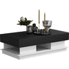 Modern Coffee Table with Storage Drawers High Gloss Side Sofa Table Living Room
