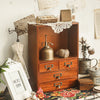Desktop Storage Display Box Cabinet Retro Wooden 4 Drawer Organizer Trinket Box