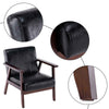 Retro Vintage Leather Armchair Sofa Accent Chair Cafe Seat Bench Bedroom