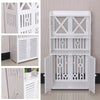 White Cupboard Storage Cabinet w/ Doors Shelves Unit Bathroom Kitchen Furniture